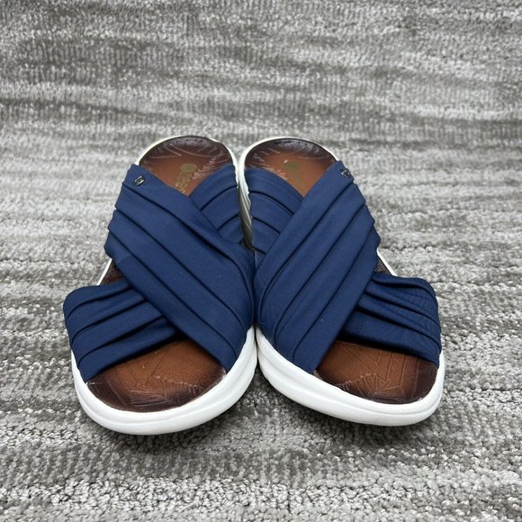 Bzees Women's 8M Knockout Navy Elastic Wedge Sandals - Picture 4 of 8